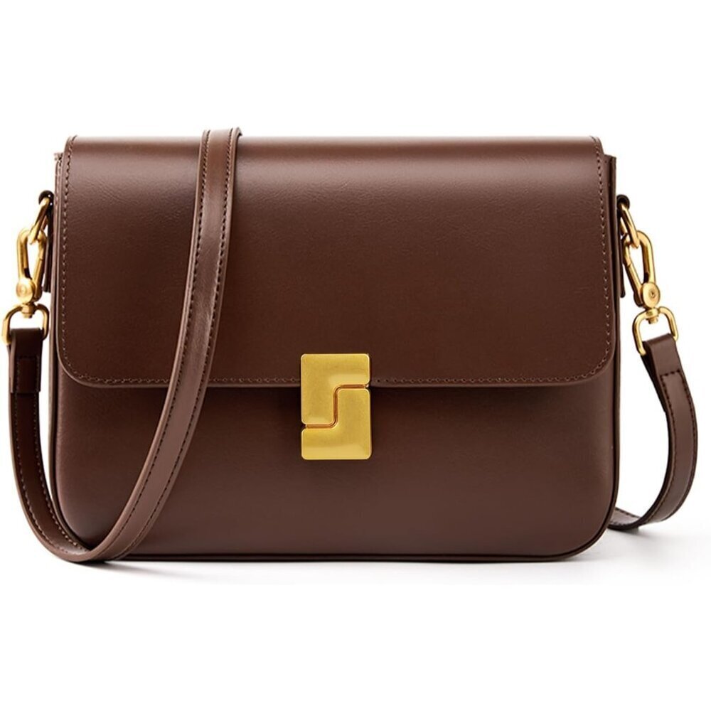 Leather Crossbody Bag Women Vintage Stylish Adjustable Strap Organizer